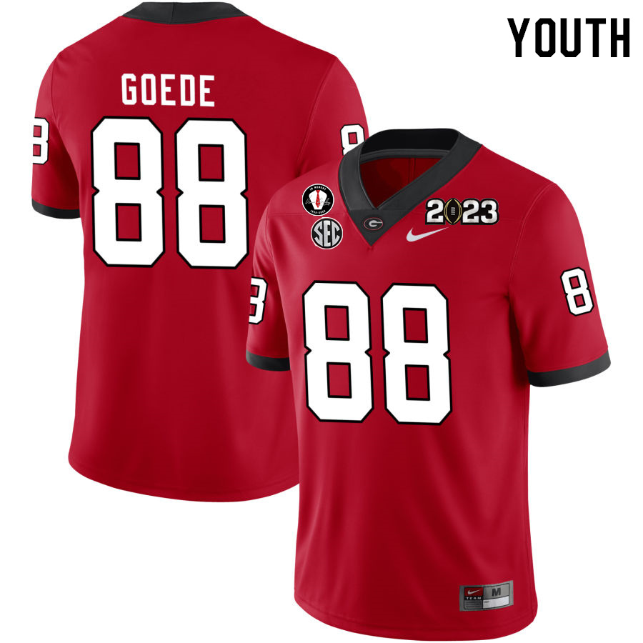 Youth #88 Ryland Goede Georgia Bulldogs 2022-23 CTP National Championship Football Jerseys - Click Image to Close